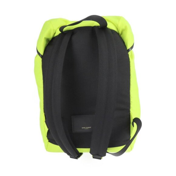 Saint Laurent Paris Moon Backpack Daypack Nylon Leather Neon Yellow main image 5